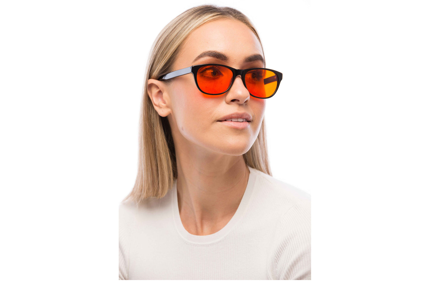 Woman Wearing Morris Blue Light Blocking Glasses Prescription
