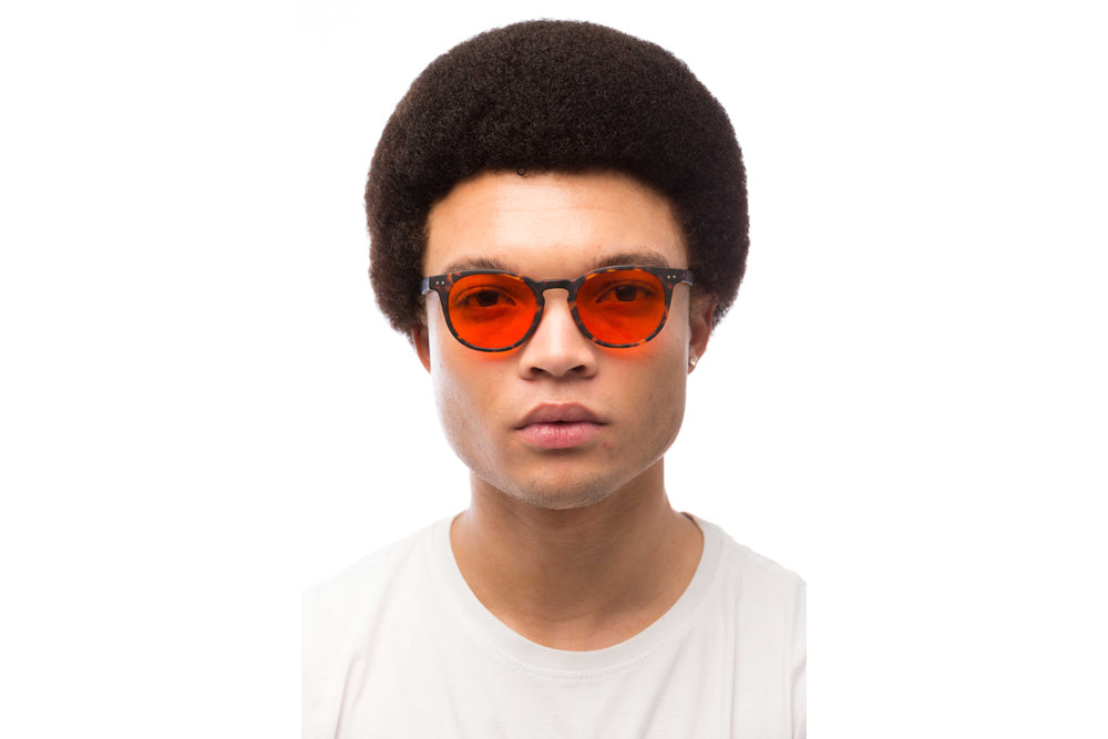 Man Wearing Clarke Blue Light Blocking Glasses