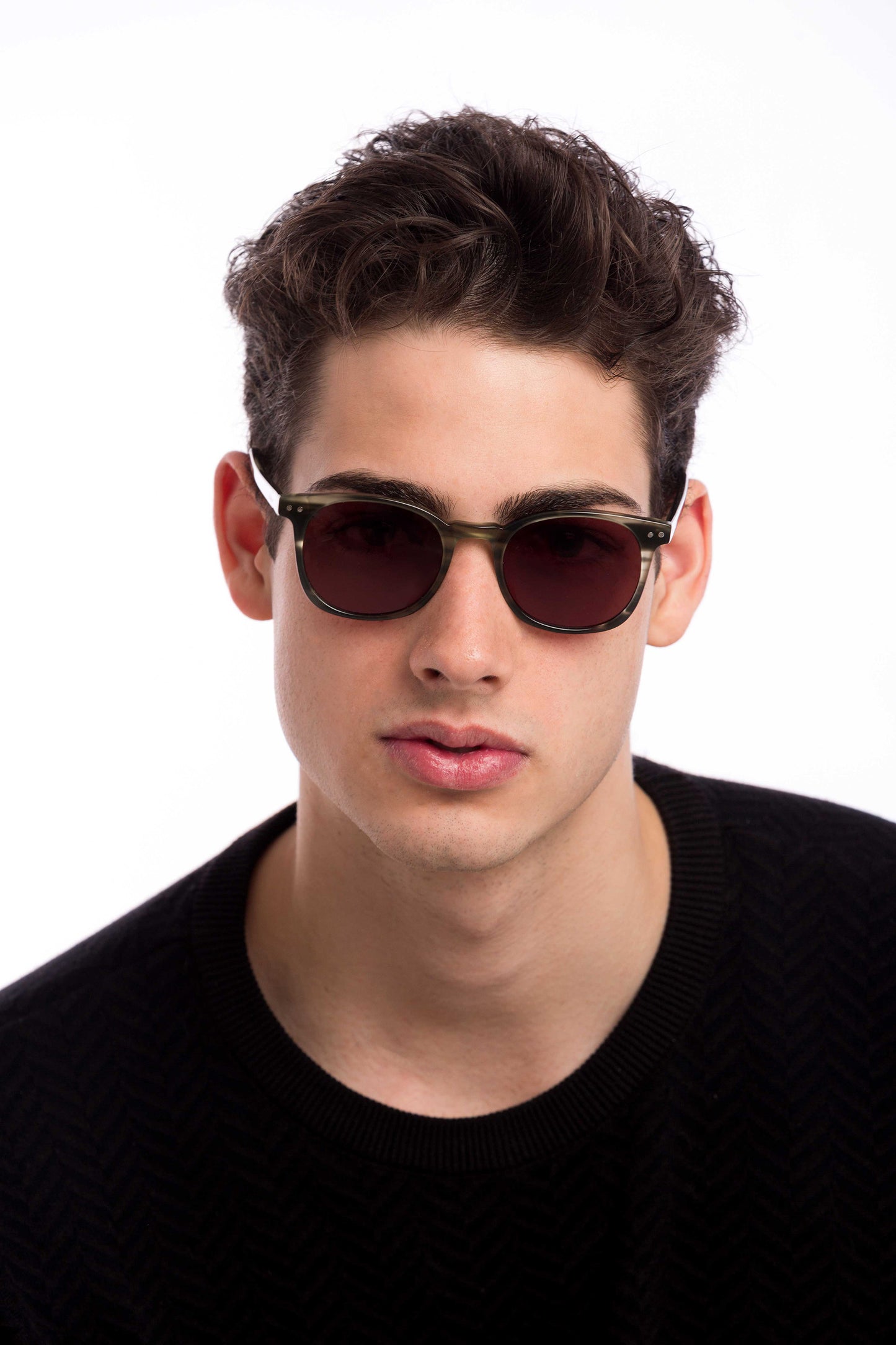Man Wearing Arrow Sunglasses Prescription (Brown)