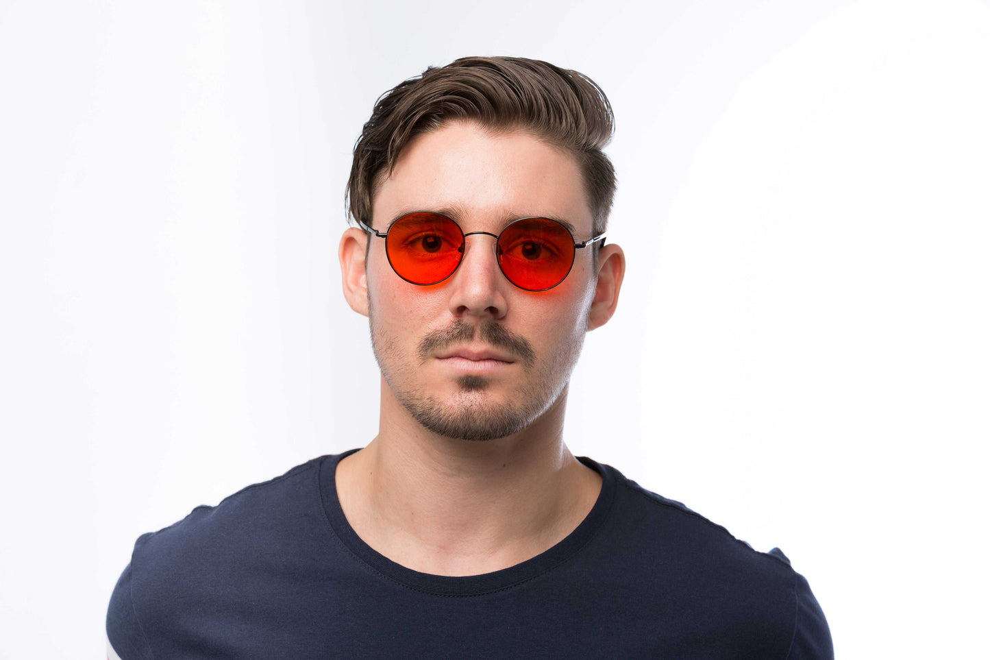 Man Wearing Lennon Blue Light Blocking Glasses Prescription